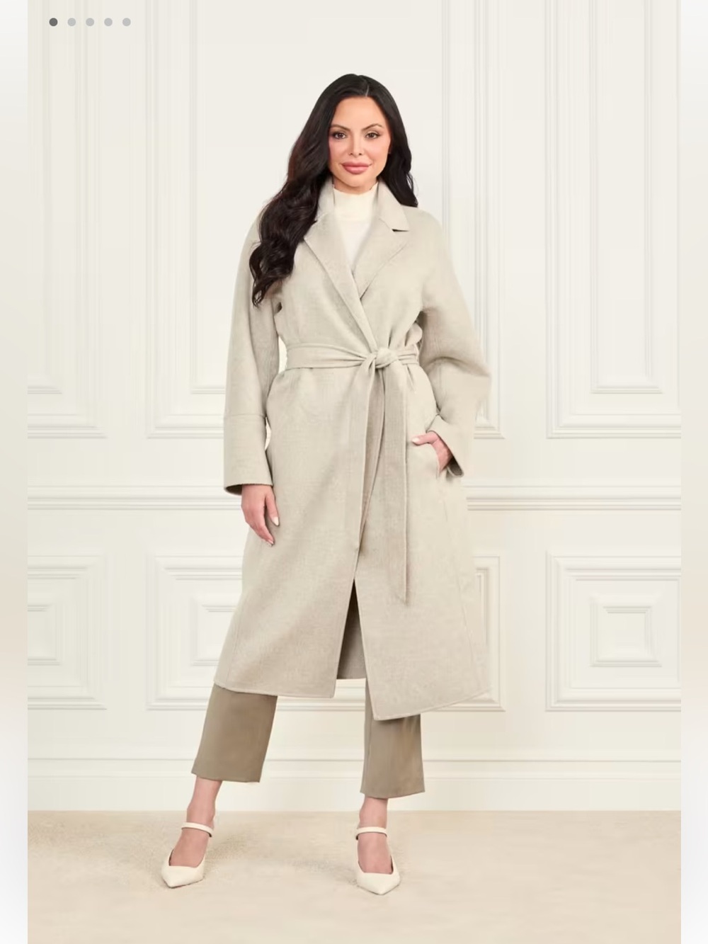 Marciano Wool-Blend Wrap Coat - Size XL